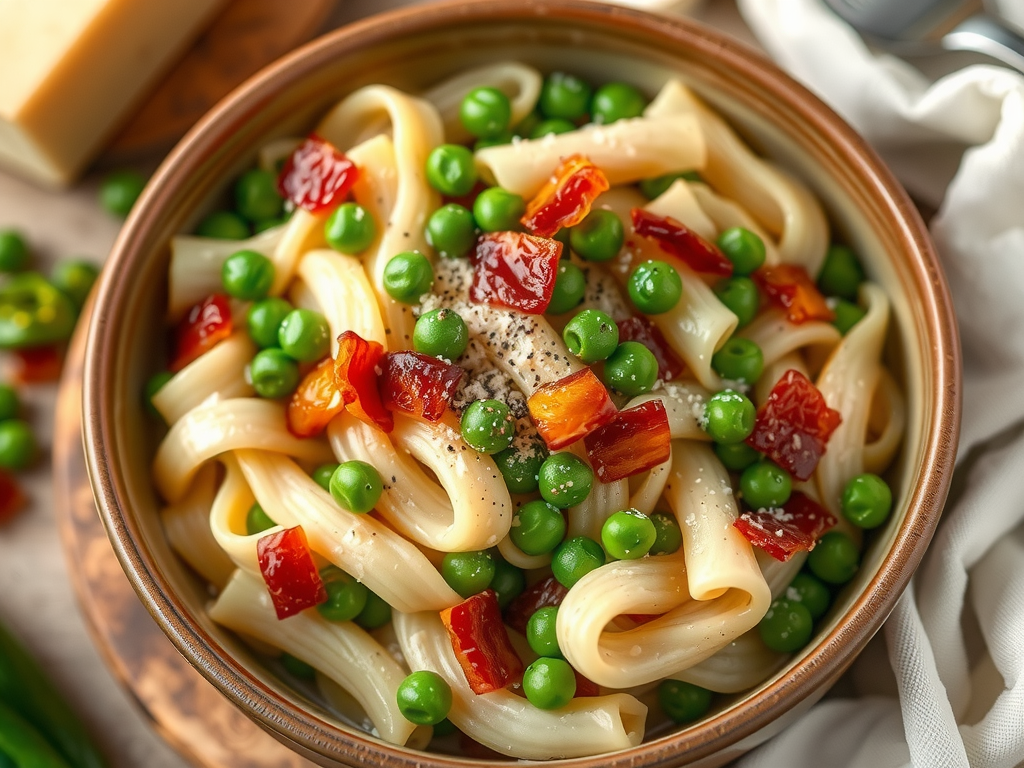 pasta with peas and bacon