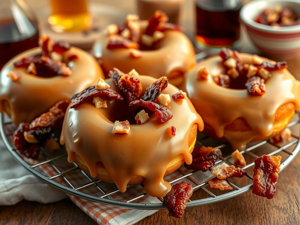 Homemade Maple Bacon Doughnuts