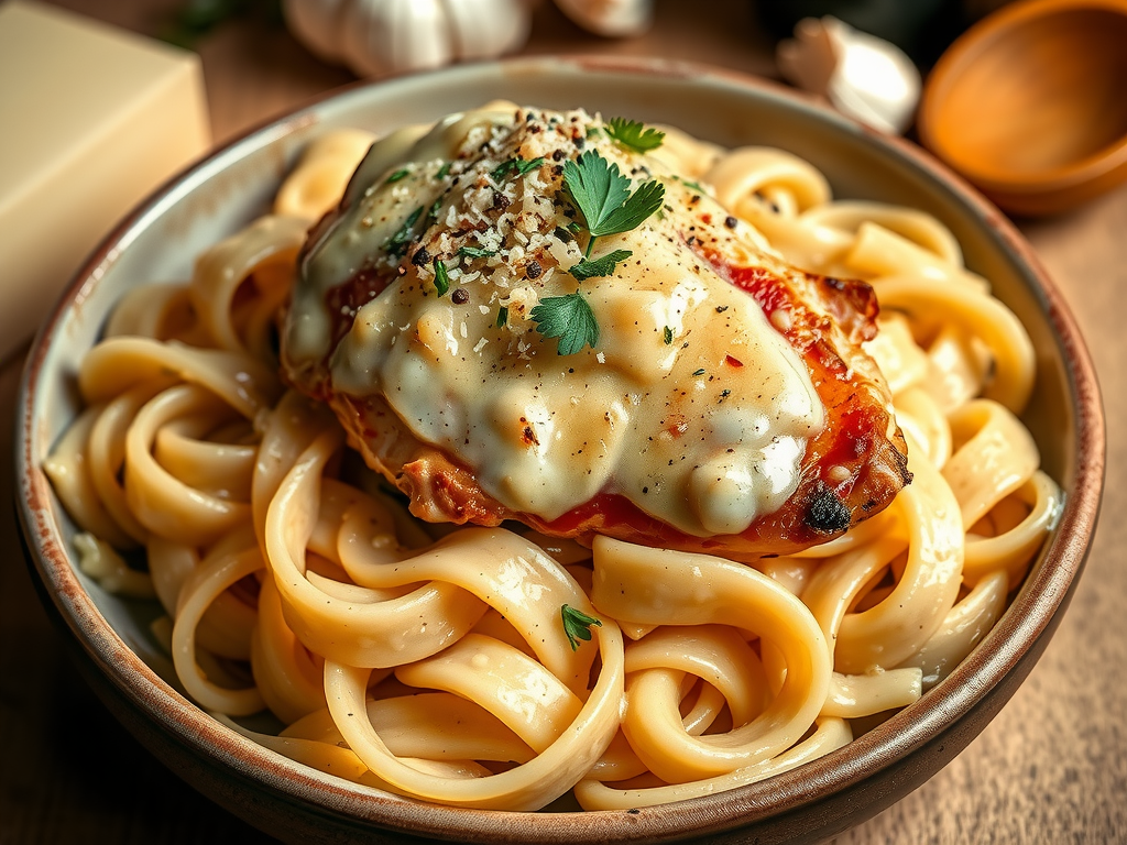 garlic parmesan chicken pasta