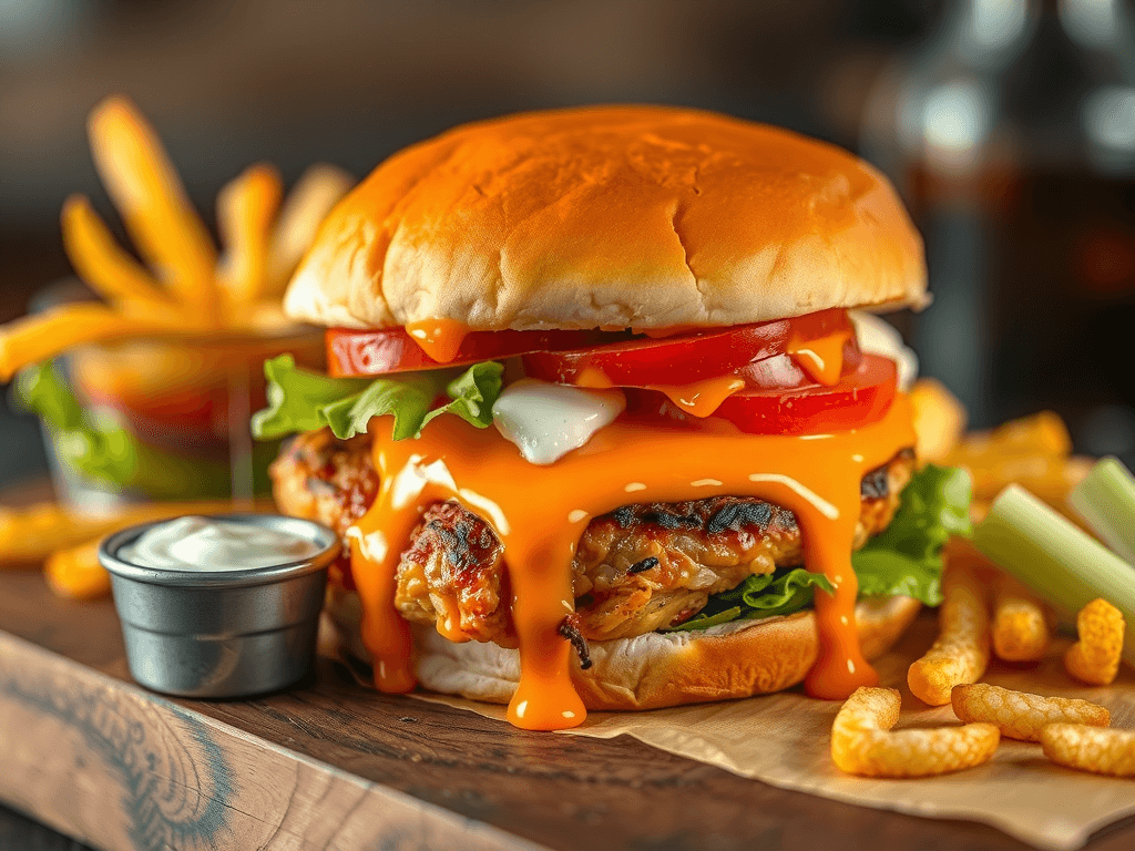 buffalo chicken burgers recipes