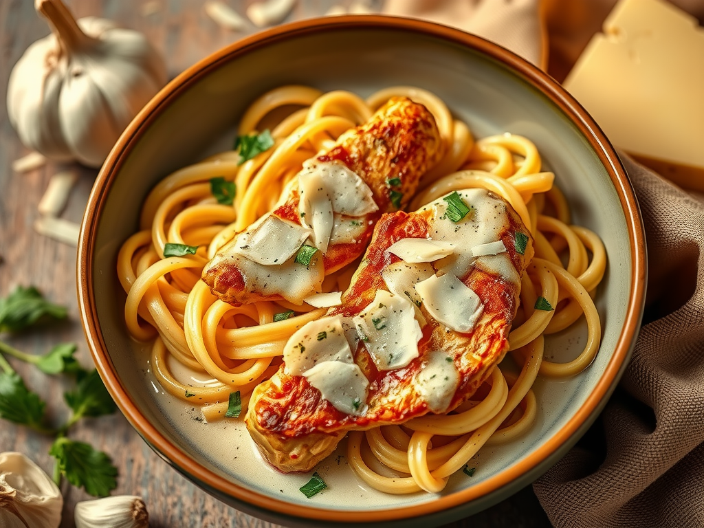 creamy garlic chicken pasta