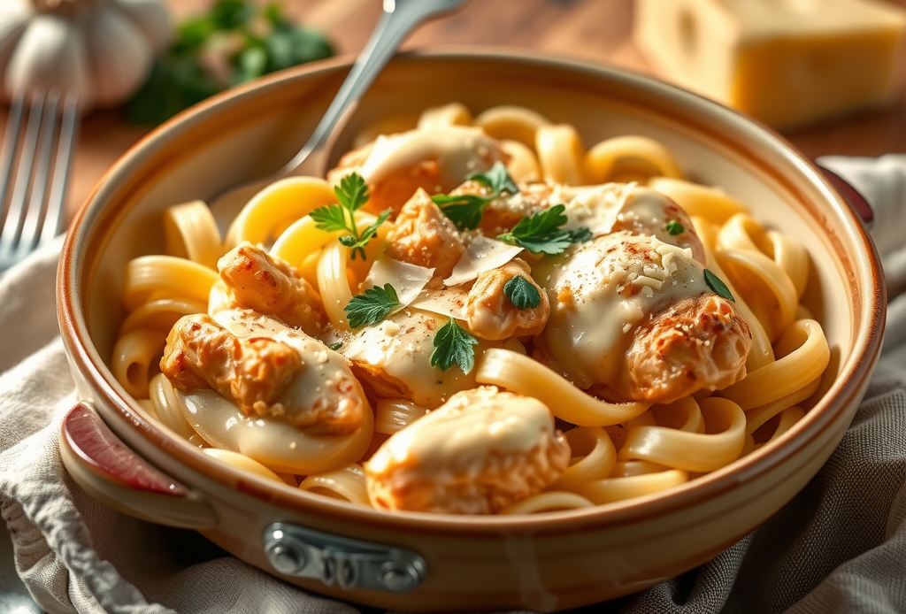 creamy garlic chicken pasta