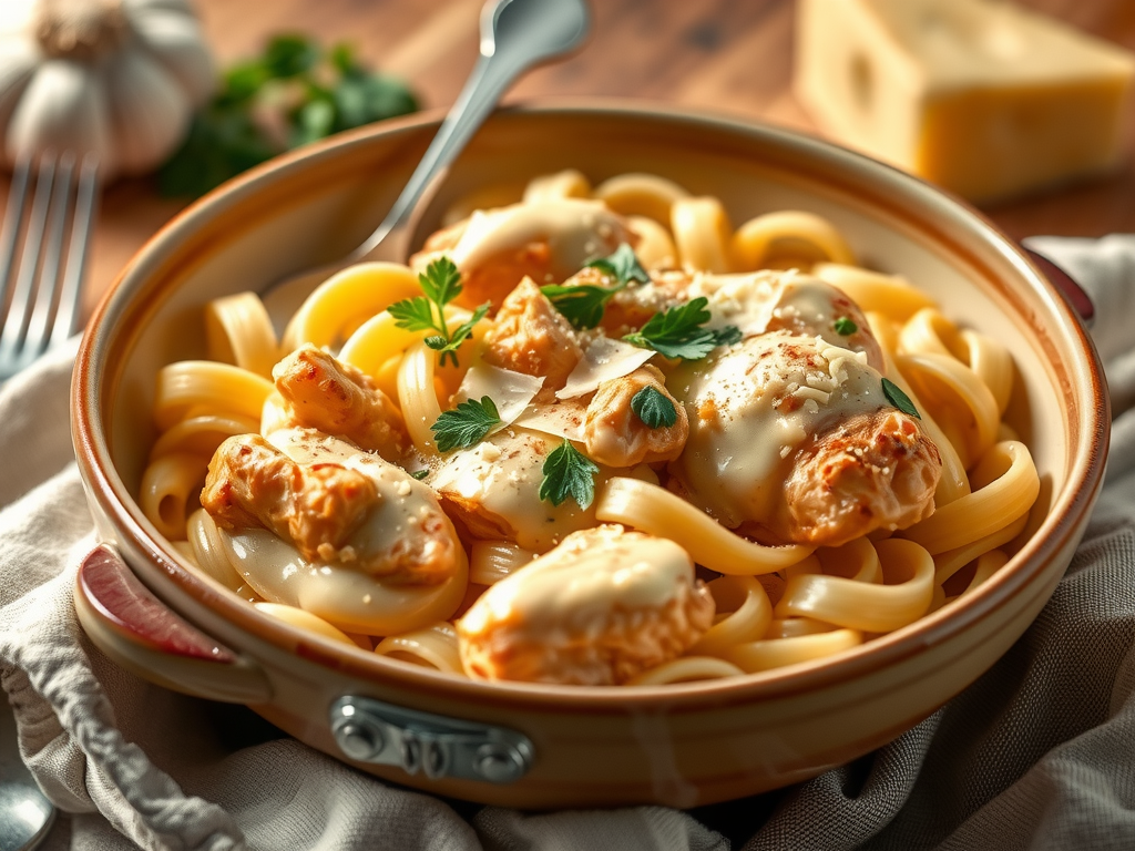 creamy garlic chicken pasta