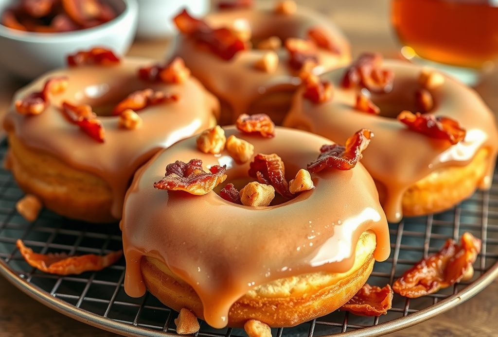 Homemade Maple Bacon Doughnuts