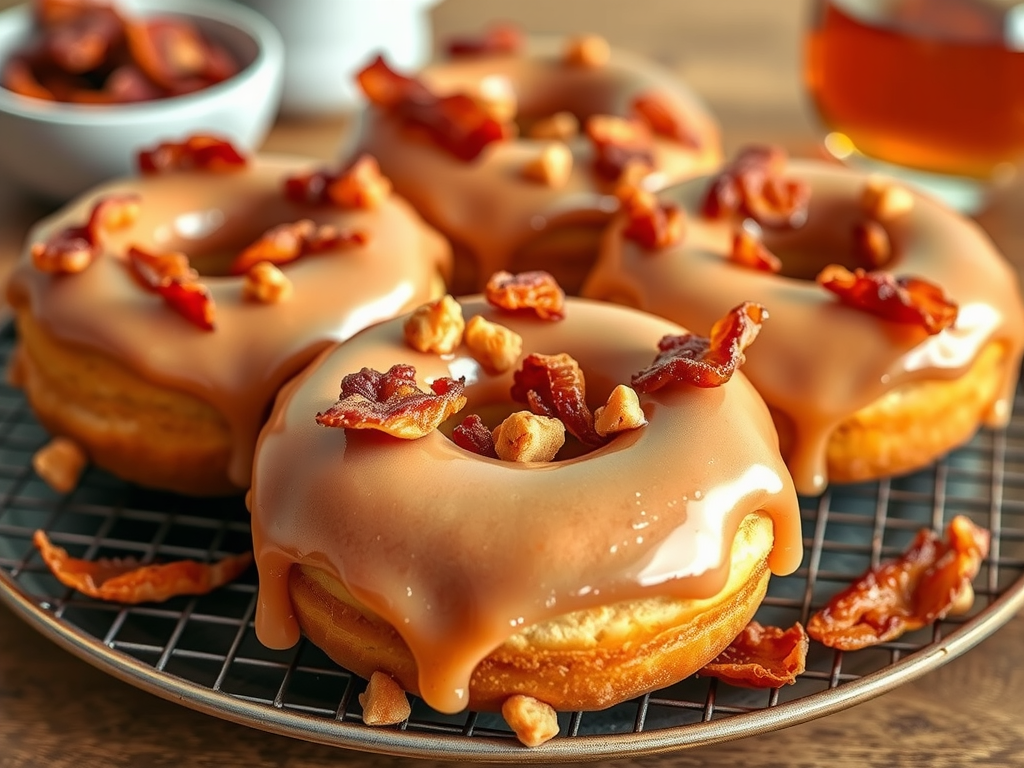 Homemade Maple Bacon Doughnuts