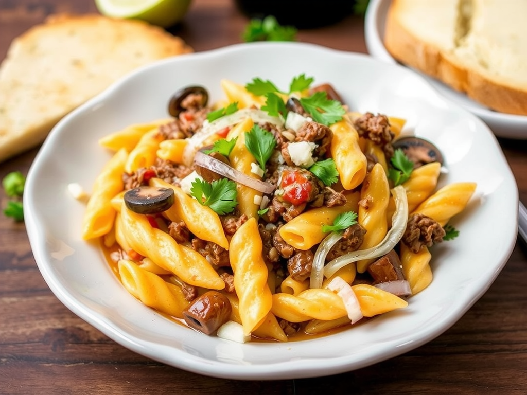 philly cheesesteak pasta recipe