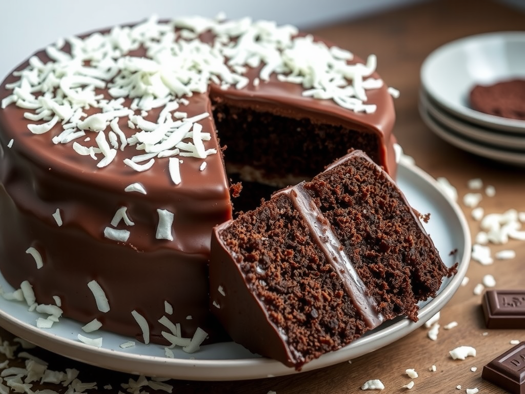 easy chocolate coconut cake