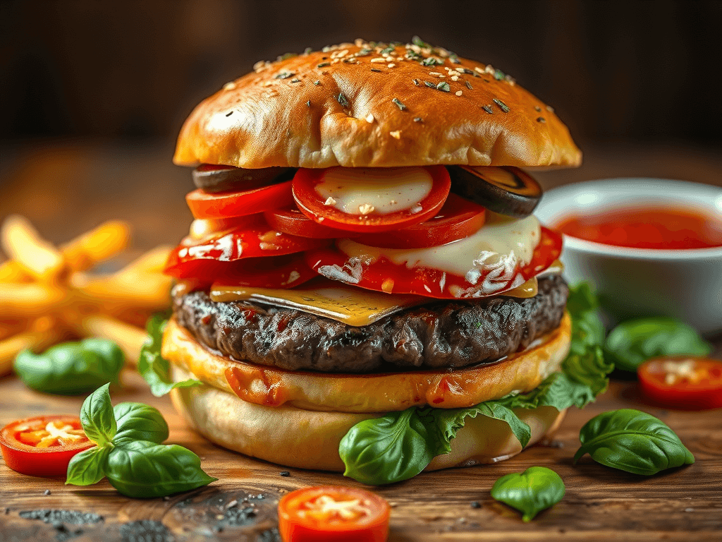 homemade pizza burger