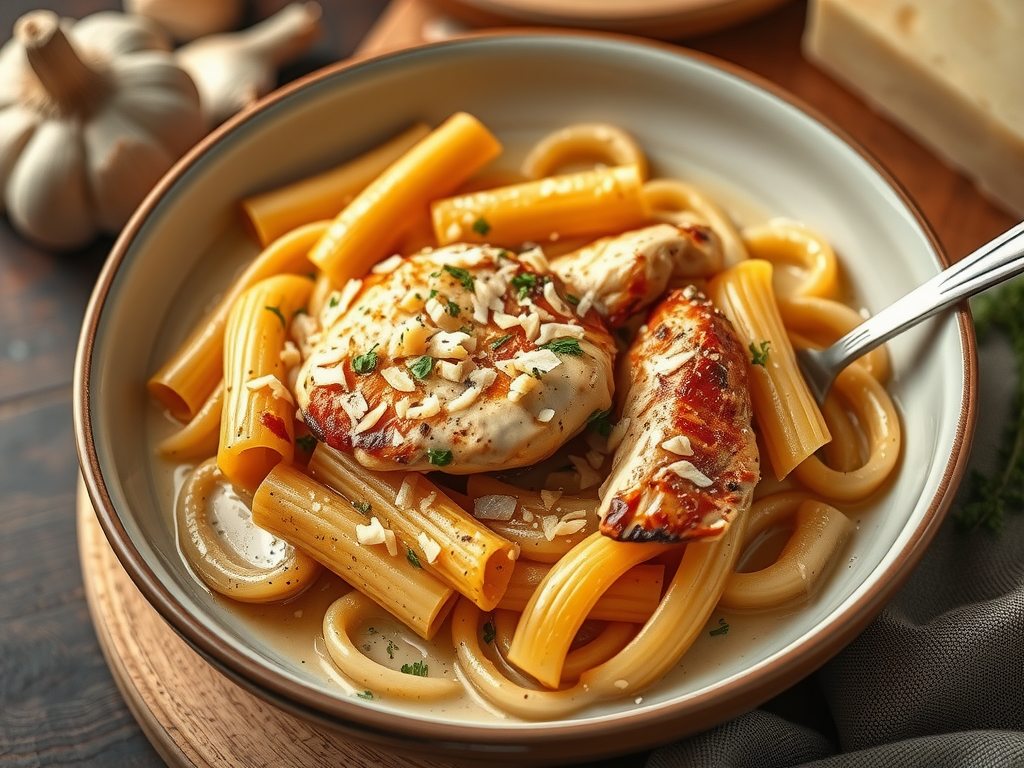 creamy garlic chicken pasta