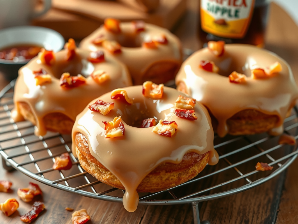 Homemade Maple Bacon Doughnuts