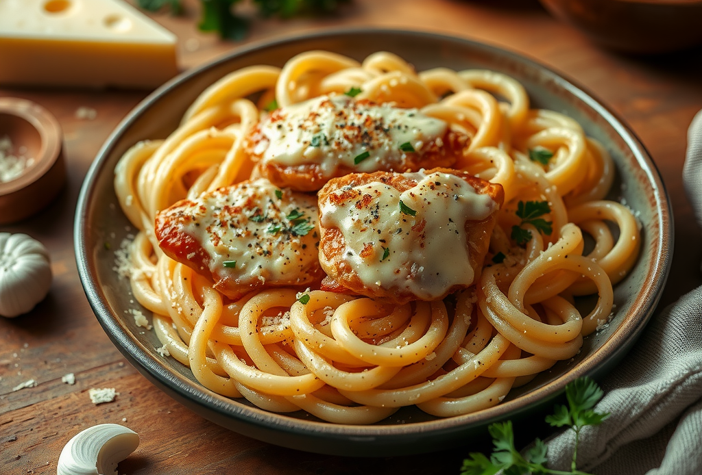 garlic parmesan chicken pasta