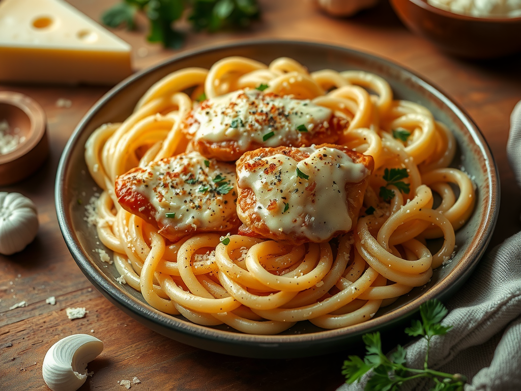 garlic parmesan chicken pasta